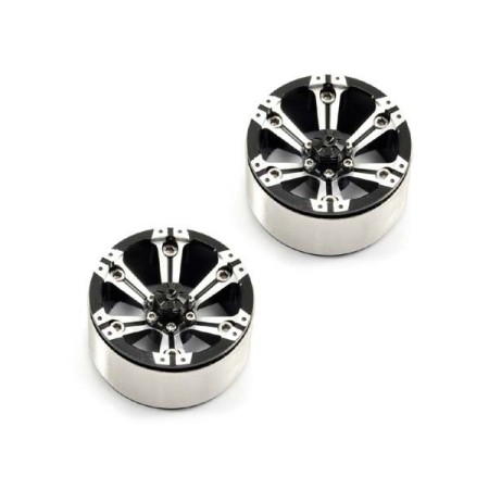 Kit 2 llantas negras Fastrax para Coches RC Crawlers 1/10 (6 radios)