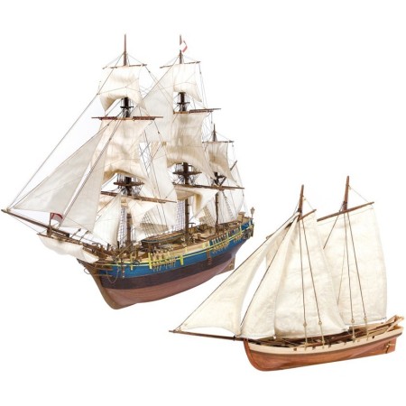 Pack Barco de madera y Bote Occre Bounty