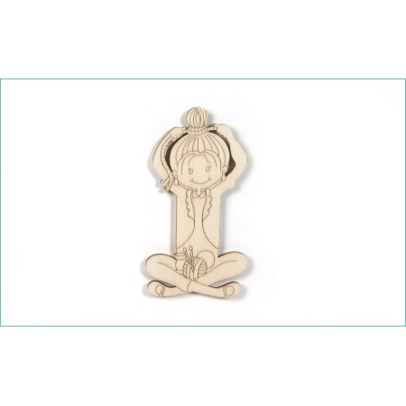 Silueta de madera Costurera