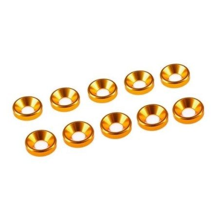 Kit de 10 arandelas cónicas aluminio M4 Ultimate Racing para RC