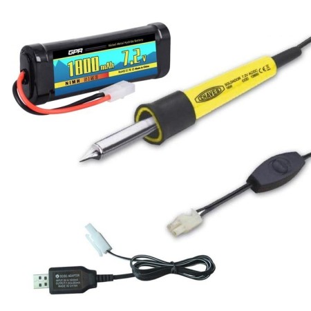 Pack Completo Soldador de estaño portátil 16W-7,2V con batería y cargador