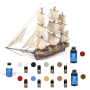 Pack Maqueta Barco Occre ESSEX con pinturas, tintes y barniz