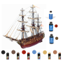 Pack Maqueta Barco Occre SANTÍSIMA TRINIDAD con pinturas, tintes y barniz