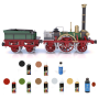 Pack Locomotora Occre ADLER con pinturas, tinte y barniz