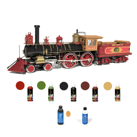 Pack Locomotora Occre ROGERS 119 con pinturas, tinte y barniz