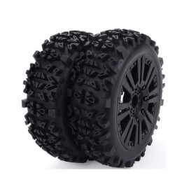 Ruedas Buggy Escala 1/8 con Llanta Negra Radios-Taco