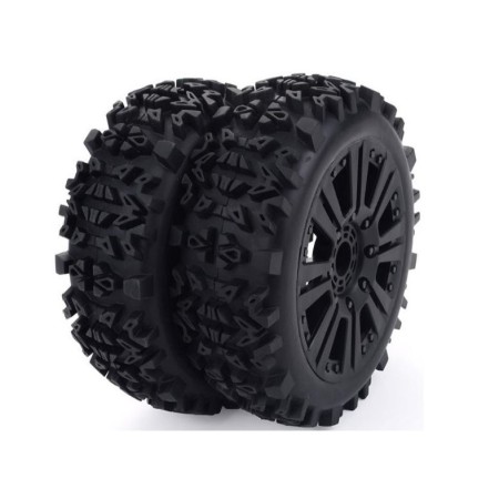 Ruedas Buggy Escala 1/8 con Llanta Negra Radios-Taco