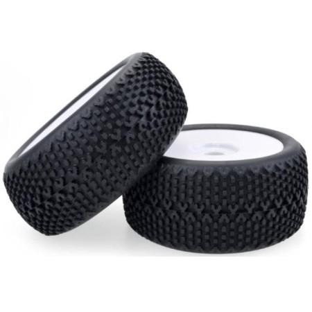 Kit 4 Ruedas Buggy 1/8 de llanta blanca lenticular