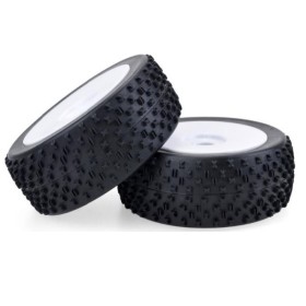 4 Ruedas para Buggy 1/8 de Llanta Blanca Lenticular y taco mediano