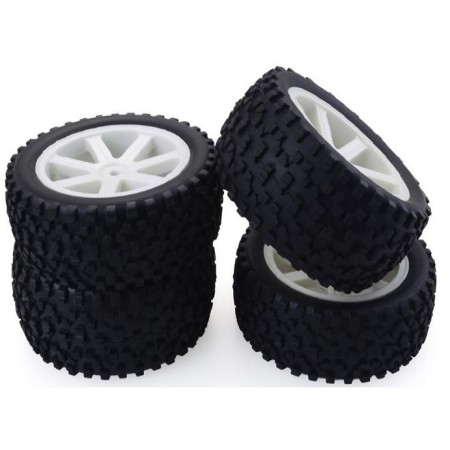 4 Ruedas Buggy 1/10 Llanta Blanca y Taco Mediano