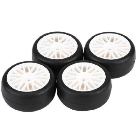 Ruedas Touring 1/10 Slick de Llanta de Radios Blanca