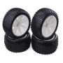 4 Ruedas Truggy 1/10 Microtaco con Llanta de Radios Blanca