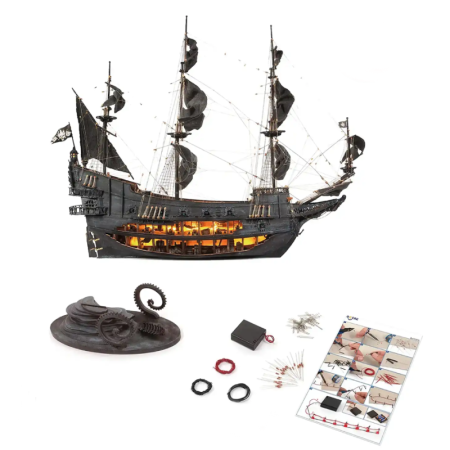 Pack Maqueta Barco Occre Holandés Errante con Peana y Kit de Luces