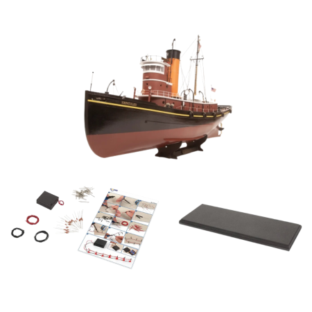 Pack Barco de Madera Occre Hércules con Luces y Peana