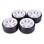 Kit 4 Ruedas 1/10 para coches RC Drift (6 radios blancos)