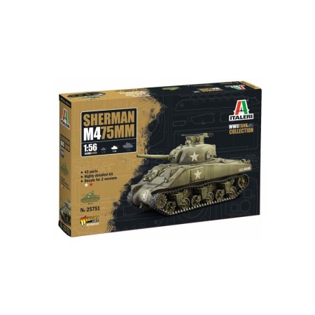 Maqueta de tanque Sherman M4 75mm 1/56 Italeri
