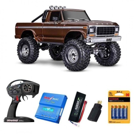 Pack Traxxas TRX-4 FORD F-150 RANGER XLT 1979 1/10 (Brushed) Marrón con 4 accesorios