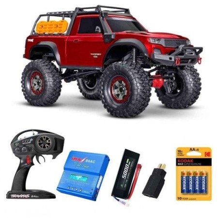 Pack Traxxas TRX-4 Sport High Trail Edition 1/10 (Brushed) Rojo con 4 accesorios