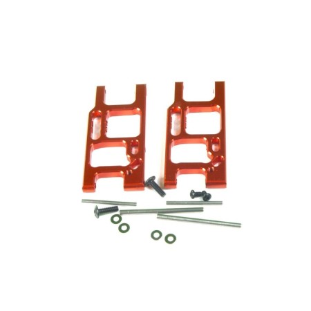 Trapecios delanteros aluminio con pasadores y tornillos para Wltoys 144001, 124016, 124017, 124018 y 124019