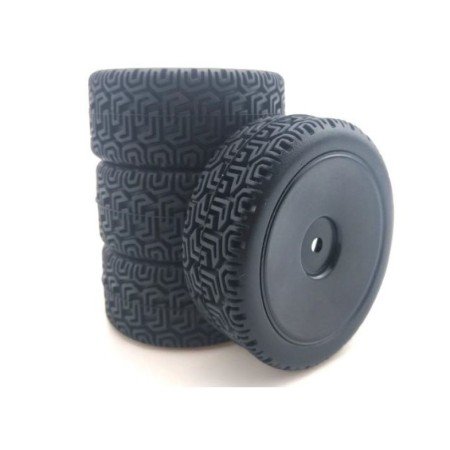 Ruedas Rally 1/10 Llanta lenticular Negra