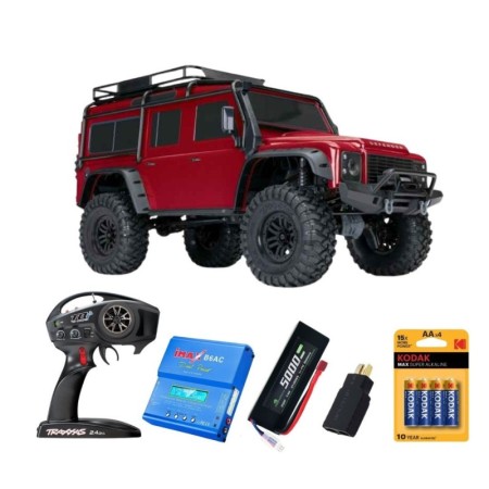 Pack Traxxas TRX-4 Land Rover Defender Rojo con 4 accesorios
