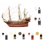 Pack Maqueta Barco Occre APOSTOL FELIPE con pinturas, tinte y barniz