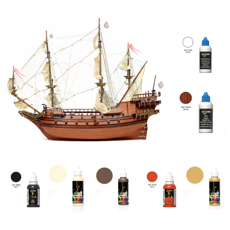 Pack Maqueta Barco Occre APOSTOL FELIPE con pinturas, tinte y barniz