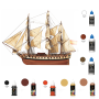 Pack Maqueta Barco Occre DIANA con pinturas, tintes y barniz