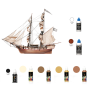 Pack Maqueta Barco Occre CORSAIR con pinturas, tinte y barniz