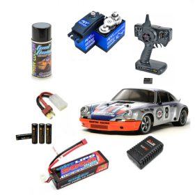 Pack Completo Coche RC Touring Tamiya Ford Mustang GT4 (TT-02) 1/10