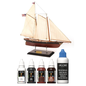 Pack Maqueta Barco Occre America’s Cup Yacht con pinturas, tinte y barniz