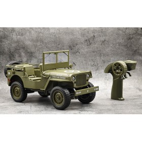 Coche Militar RC E-Zee Jeep WILLYS 1/10 6Km/h (Brushed) con luces