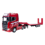 Pack Camión Scania 770S V8 Huina 1501 19 canales 1/18 rojo con plataforma roja