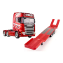 Pack Camión Scania 770S V8 Huina 1501 19 canales 1/18 rojo con plataforma roja