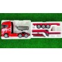 Pack Camión Scania 770S V8 Huina 1501 19 canales 1/18 rojo con plataforma roja