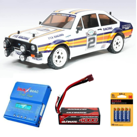 Pack Coche RC Rally FTX MK2RS 1/10 (Brushless) Blanco con Batería 3S y Cargador