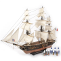 Pack Maqueta de barco OcCre Belle Poule 1/90 con Pinturas Acrílicas, tintes y barniz