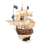 Maquette de bateau OCCRE Royal Fortune à l'échelle 1/65 avec socle pirate, peintures, teinture et vernis