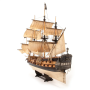 Maquette de bateau OCCRE Royal Fortune à l'échelle 1/65 avec socle pirate, peintures, teinture et vernis