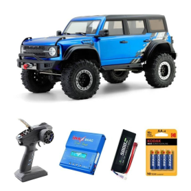 Pack de voiture RC Crawler Pro Runner RGT EX86130 bleue 1/10 (moteur à balais) avec 3 accessoires