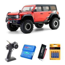 Pack de voiture RC Crawler Pro Runner RGT EX86130 rouge 1/10 (moteur à balais) avec 3 accessoires