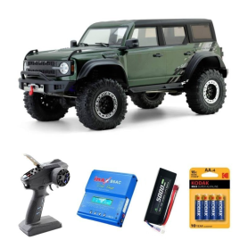 Pack de voiture RC Crawler Pro Runner RGT EX86130 vert 1/10 (moteur à balais) avec 3 accessoires