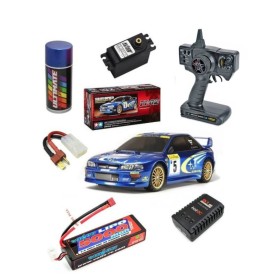 Pack Completo Coche RC Rally Tamiya Subaru Impreza 99 (TT-02) 1/10 (sin montar)