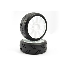 Kit 2 Ruedas Fastrax 1/8 para Coches RC Rally (Hawk-10 radios-Blanca)