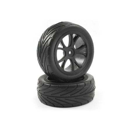 RUEDAS BUGGY 1/10 ASFALTO DELANTERAS (ARROW / 10 RADIOS NEGROS)