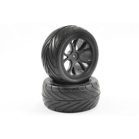 RUEDAS BUGGY 1/10 ASFALTO TRASERAS (ARROW / 10 RADIOS NEGROS)