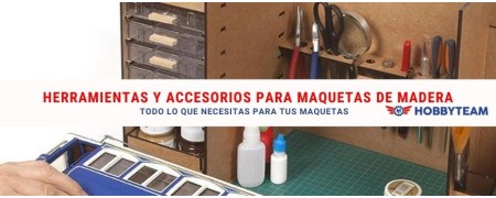 Outils, accessoires et colles pour maquettes en bois